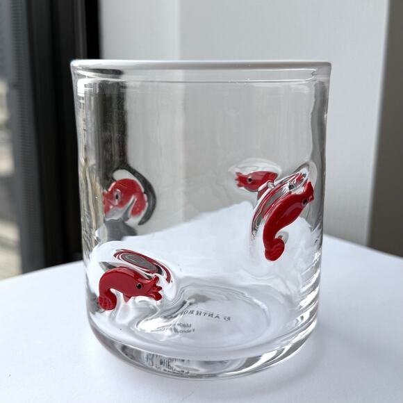 Anthropologie Icon Juice Drinking Glass Shrimp Clear 17 Oz Hand Blown New - Picture 1 of 6